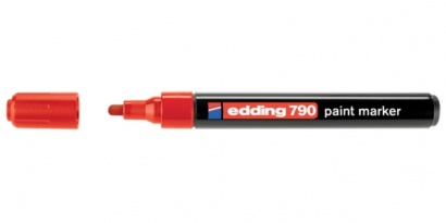 Lakový popisovač Edding 790, 2-3 mm, červený