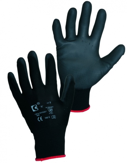 Povrstvené rukavice Brita černé velikost 06