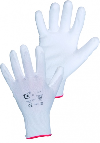 Povrstvené rukavice Brita bílé velikost 08
