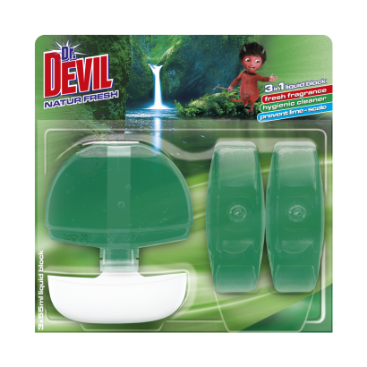 Dr.Devil  3 in 1 Natur Fresh   WC tekutý blok