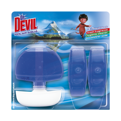 Dr. Devil 3 in 1 Polar aqua tekutý WC blok