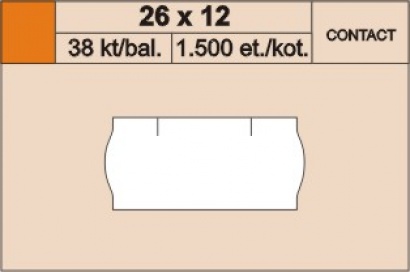 Cenové etikety 26 x 12 mm contact bílé