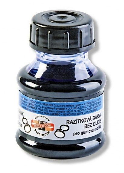 Razítková barva pro gumová razítka modrá 50 ml