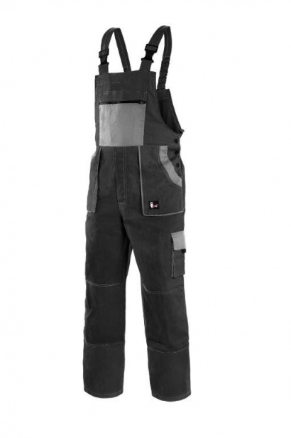 Kalhoty s náprsenkou CXS Luxy šedo-černé vel. 58