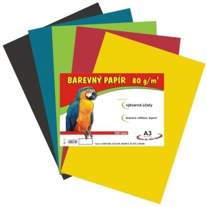 Náčrtkový papír Mix barev A3, 60 listů