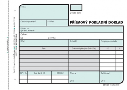 Příjmový doklad A6 samopropis nečísl., 2x50 listů