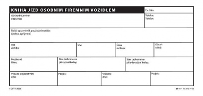 Kniha jízd osobního vozidla, 210 x 100 mm, 32 listů