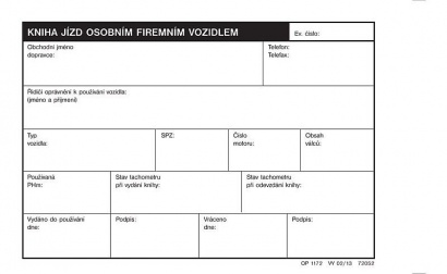 Kniha jízd osobním firemním vozidlem A6, 32 listů