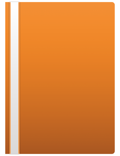 Rychlovazač tenký, přední strana průhledná, A4 oranžový