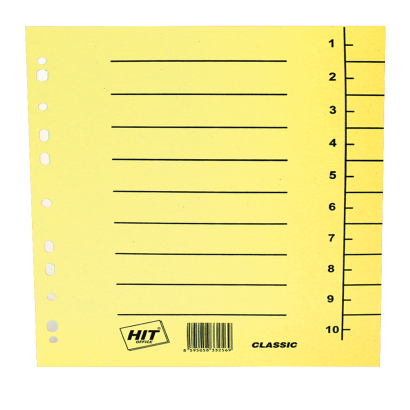 Registrační listy do pořadače A4, žlutý   100 ks