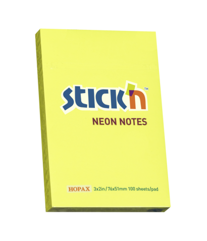 Samolepící bločky 76x51 mm žluté neon 100 lístků