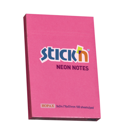 Samolepící bločky 76x51 mm růžové neon 100 lístků