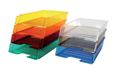 Kancelářská zásuvka Office transparentní červená