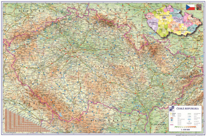 PVC podložka na stůl s mapou ČR 60 x 40 cm