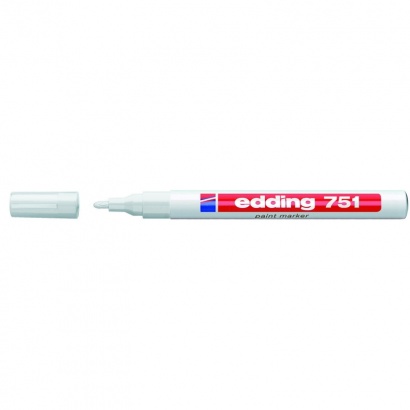 Lakový popisovač Edding 751, 1- 2 mm, bílý