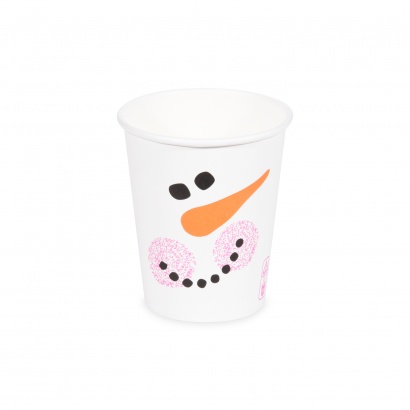 Papírový kelímek s potiskem Sněhulák,  280 ml 50 ks