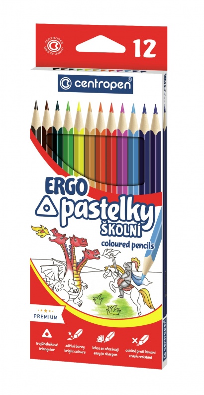 Trojúhelníkové pastelky 12 barev