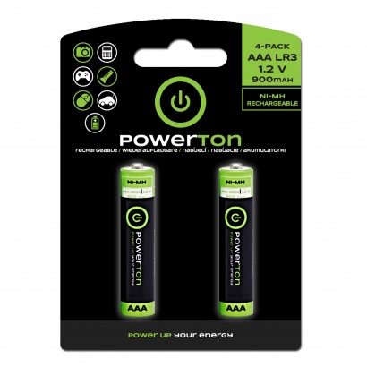 Baterie Ni-MH, AAA, 1.2V, 900 mAh, Powerton 2 ks