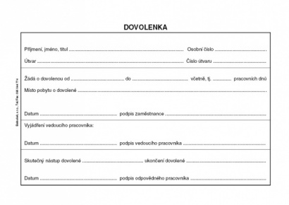 Dovolenka A6,50 listů