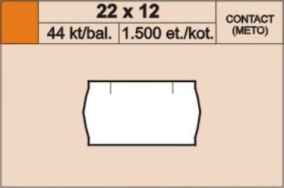 Cenové etikety 22 x 12 mm contact bílé