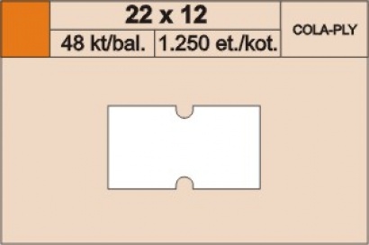 Cenové etikety 22 x 12 mm cola ply reflexní červená