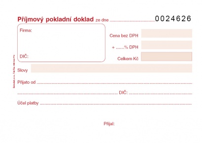 Příjmový pokl.doklad A6 samopropis,číslovaný,50 listů