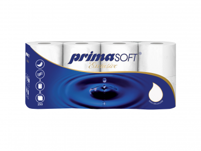 Toaletní papír třívrstvý Primasoft Exclusive 250 útržků 8 rolí Toaletní papír třívrstvý Primasoft Exclusive 250 útržků 8 rolí